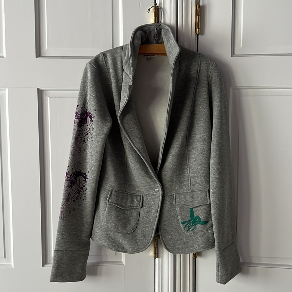 Y2K Kitson American retro unicorn blazer size L 3